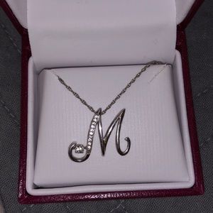 White sapphire initial necklace